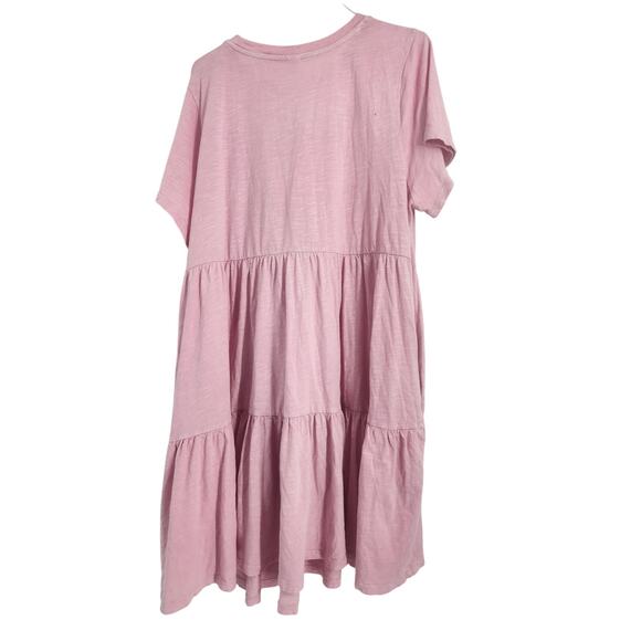 Old Navy Short Sleeve Ruffle Tiered Pink Dress Womens Size Extra Large XL - Picture 2 of 3